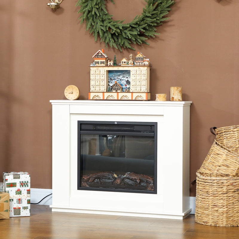 Electric Fireplace with Remote Control for Instant Warmth and Cosy Living Room Ambience White