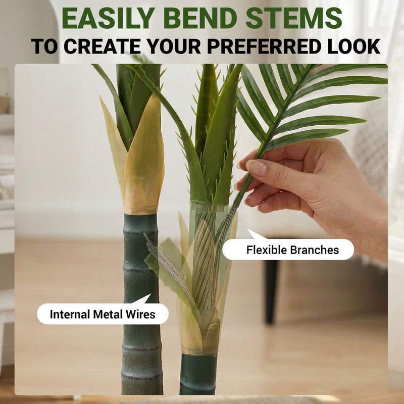 Artificial Palm Tree 150cm for Indoor Corners No Maintenance with Weighted Pot Green