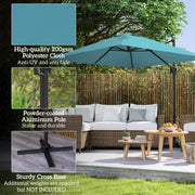 Cantilever Garden Parasol With Adjustable Tilt For Outdoor Shade Protection Outsunny