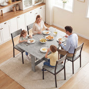 Folding Dining Table for Small Spaces with Flexible Console Design Grey AOSOM