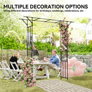 Garden Arch for Climbing Plants with Rust Resistant Steel Frame for Outdoor Decoration Black Outsunny