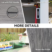 Dark Grey Gas Fire Pit Table 50000 BTU with Glass Screen and Cover for Garden by Outsunny