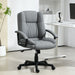 Grey Linen Look Padded Office Chair with Ergonomic Design by HOMCOM