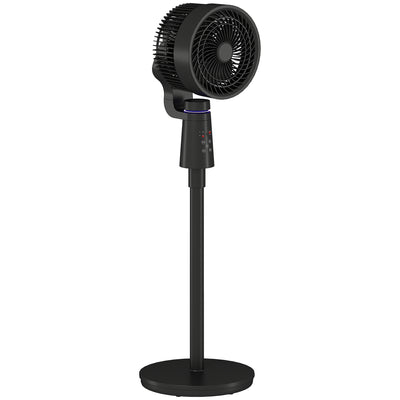 Black Pedestal Air Circulation Fan with Oscillation and Adjustable Speed