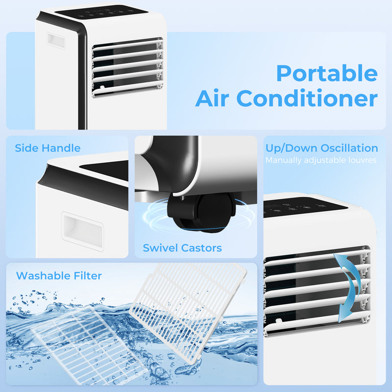Portable Air Conditioner for Bedrooms and Living Rooms with 4-in-1 Cooling and Dehumidifier White Homcom