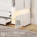 White High Gloss LED Sideboard Cabinet with Storage Shelves and Modern Design