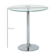 Round Glass Dining Table with Steel Base Ideal for Small Spaces and Modern Homes Black