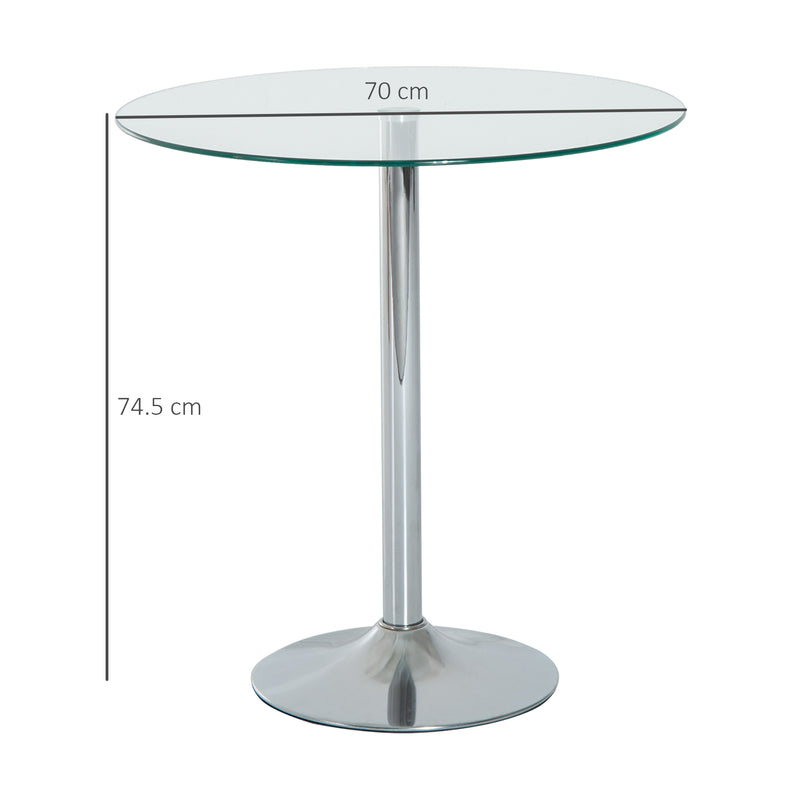 Round Glass Dining Table with Steel Base Ideal for Small Spaces and Modern Homes Black