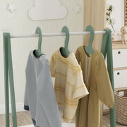 Kids Clothes Rail with Shelf and Hangers for Bedroom Storage Ages 3 to 6 Green AOSOM