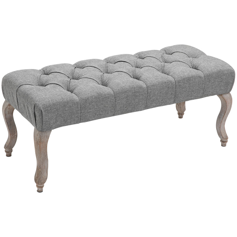 Tufted Upholstered Fabric Bench Seat With Storage For Bedroom Living Room Or Hallway
