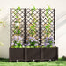 Brown Raised Garden Bed with Trellis and Drainage for Climbing Plants and Vegetables by Outsunny