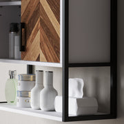 Walnut Wall Mounted Bathroom Cabinet With Adjustable Shelf and Double Doors by HOMCOM