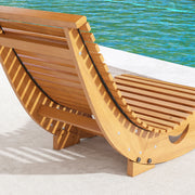 Modern Wooden Outdoor Rocking Chair with Slatted Seat Ideal for Garden or Patio Use, Teak Outsunny