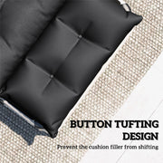 Sun Lounger Cushions Set of 2 for Softer Outdoor Reclining Easy Clean Black Outsunny