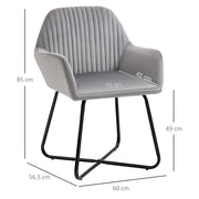 Modern Upholstered Armchair with Sturdy Metal Base for Living Room Comfort Grey