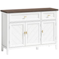 Hallway Sideboard with Adjustable Shelves and Drawers for Organised Storage White Brown Homcom