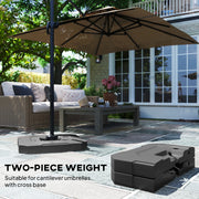 Cantilever Umbrella Base Weights for Stable Garden Shade Easy Fill and Store Black AOSOM