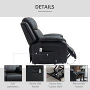 Electric Riser Recliner Chair with Massage and Remote for Elderly Comfort Support Black