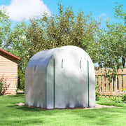 White 180 x 180cm Walk-In Polytunnel Greenhouse for Plants and Vegetables by Outsunny