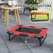 Portable Elevated Dog Bed with Breathable Mesh for Indoor and Outdoor Use Red