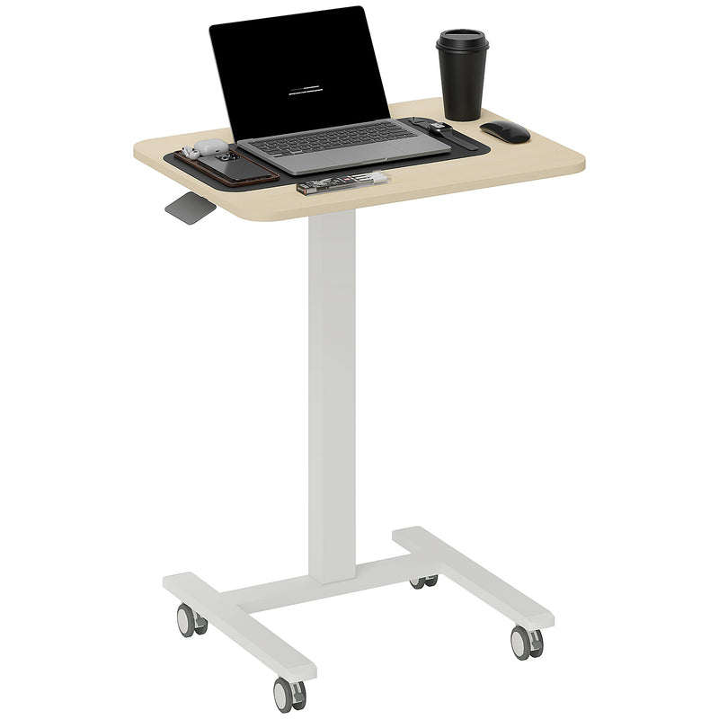 Height Adjustable Work Desk 68-108cm Wood Effect White by Vinsetto