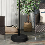 Rattan Effect 29kg Parasol Base Fillable With Water Or Sand For Garden Sun Shade
