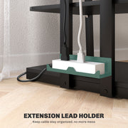 HiFi Audio Stand with Four Open Shelves for AV Equipment and Media Storage Black