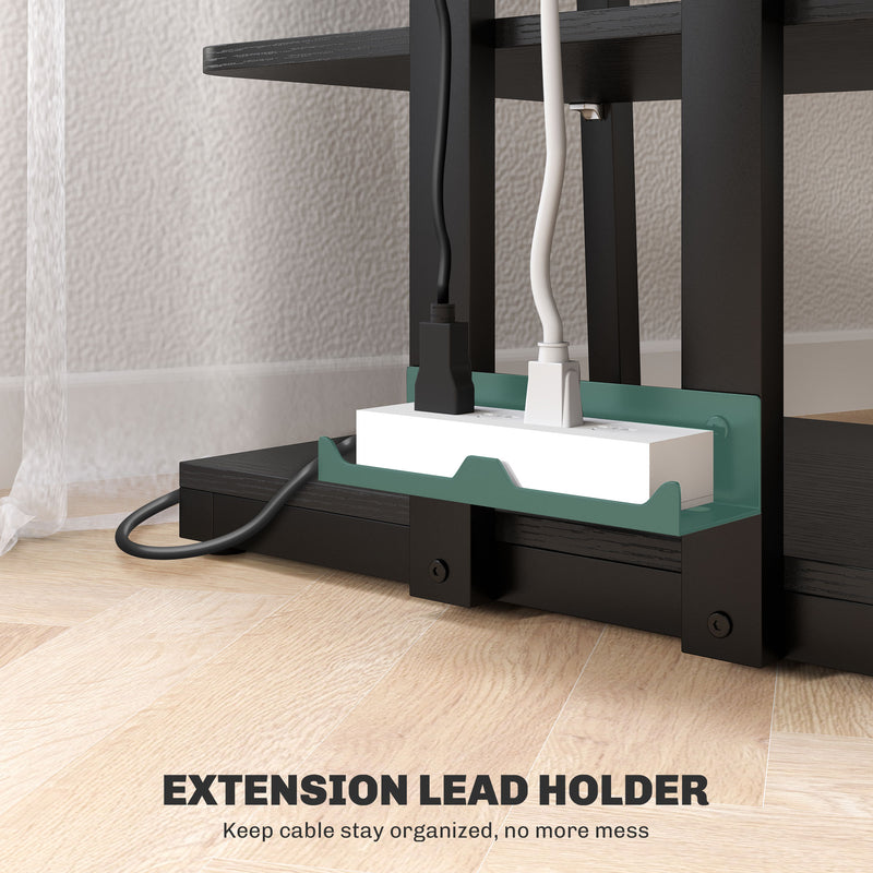 HiFi Audio Stand with Four Open Shelves for AV Equipment and Media Storage Black