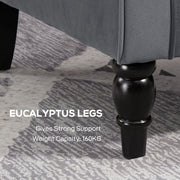 Grey Wingback Accent Chair With Button Tufted Backrest For Living Room Or Bedroom Use