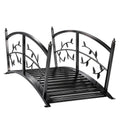 Metal Garden Bridge with Safety Railings for Crossing Streams or Flowerbeds Black Outsunny
