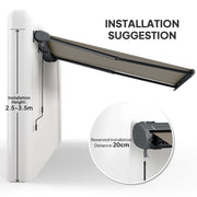 4x3m Electric Retractable Awning with Remote Control UPF50+ Sun Shade Light Grey by Outsunny