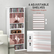 White Media Storage Cabinet Holds 360 CDs 185 DVDs or Blu-rays by Homcom