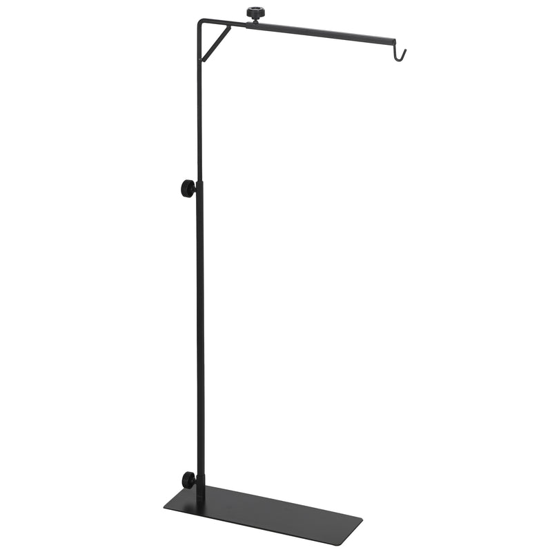 Adjustable Reptile Lamp Stand with Hook and Stable Base for Terrariums Black AOSOM