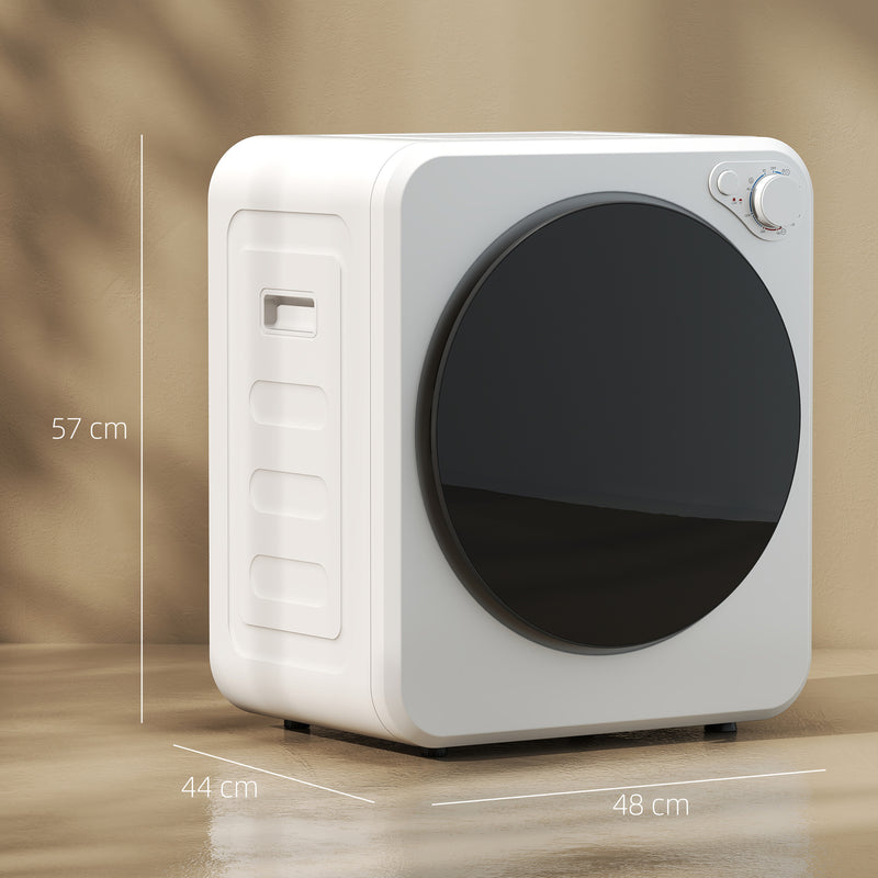 Compact Tumble Dryer for Small Flats with 5 Programmes and Flexible Installation White
