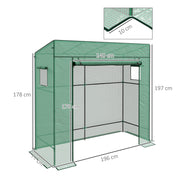 Walk In Greenhouse 77 x 196cm with Shelves For Growing Plants and Seedlings