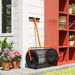 24 Inch Compost and Peat Moss Spreader with Adjustable T Handle and Metal Mesh Basket by Outsunny