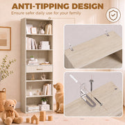 Anti-tip wall fixing hardware included with the Homcom bookcase for safer use