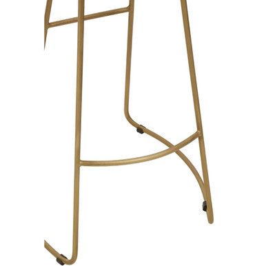 Close-up of antique brass finish metal frame detail