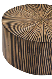 Detail of the natural bamboo grain and lacquered surface finish