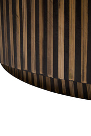 Macro detail of the bamboo inlay centre point of the sunburst pattern