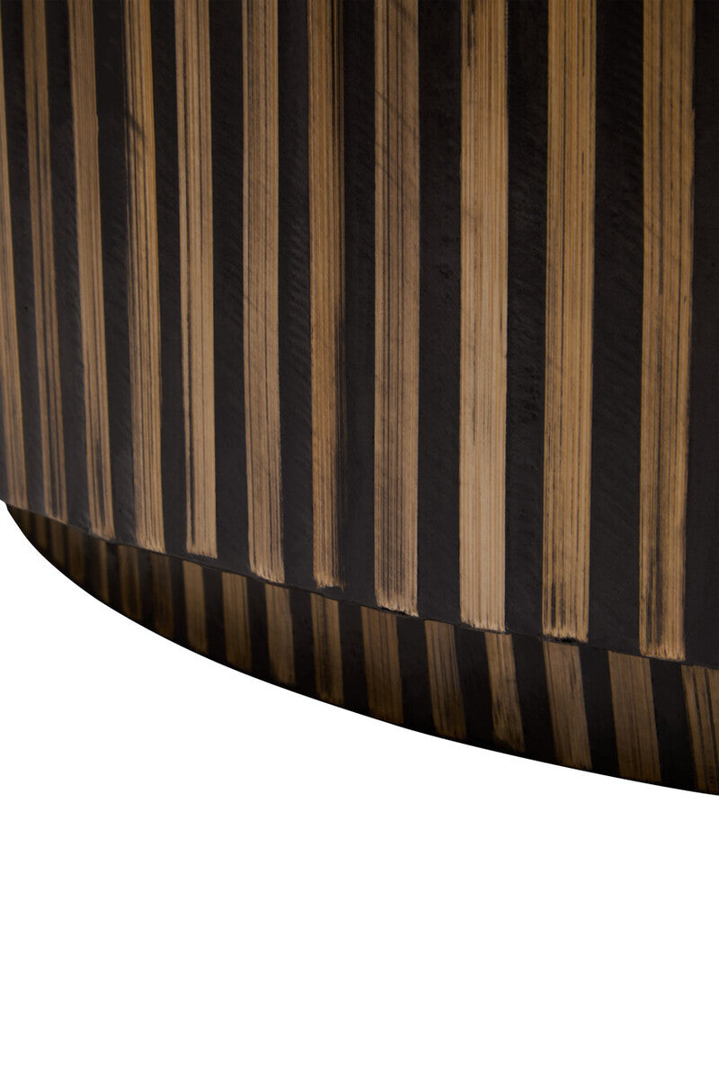 Macro detail of the bamboo inlay centre point of the sunburst pattern