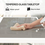 5 Piece Garden Furniture Set With Armchairs and Tempered Glass Table for Patio and Balcony by Outsunny