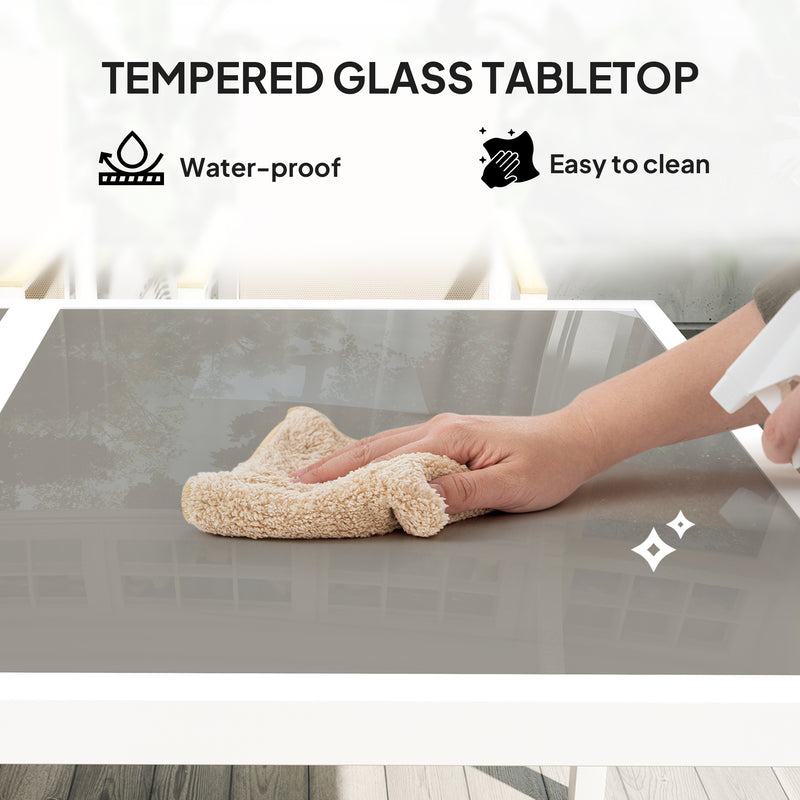 5 Piece Garden Furniture Set With Armchairs and Tempered Glass Table for Patio and Balcony by Outsunny