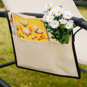 2 Piece Garden Rocking Sun Lounger Set with Mesh Fabric and Storage Bag Cream White AOSOM