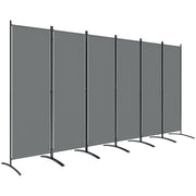 6 Panel Folding Garden Privacy Screen Freestanding Room Divider for Outdoor Use Dark Grey AOSOM