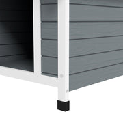 Outdoor Wooden Dog Kennel with Removable Floor for Medium Dogs Weatherproof Design Brown