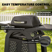Portable 2-in-1 Gas Barbecue Trolley with 2 Burners for Flexible Outdoor Cooking, Black Outsunny