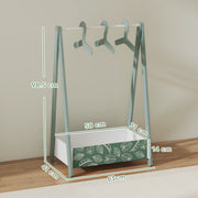 Kids Clothes Rail with Shelf and Hangers for Bedroom Storage Ages 3 to 6 Green AOSOM