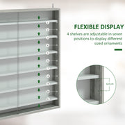 Graphite Wood Effect Display Cabinet with Glass Doors and Six Shelves