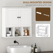 Wall Mounted Bathroom Cabinet With Adjustable Shelf And Open Storage Compartments White
